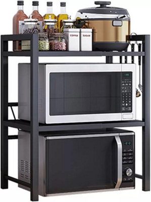  - 3-Tier Microwave Stand Kitchen Countertop Organizer-Coffee