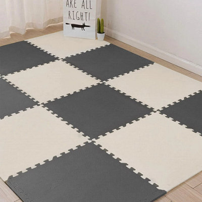  - 20 Piece Soft Foam Interlocking Floor Mat Set  Large Jigsaw Tiles  Garden & Play Areas