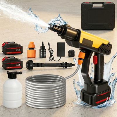  - Portable Cordless High-Pressure Car Washer Gun 2 Battery PoweredJet Water Cleaner