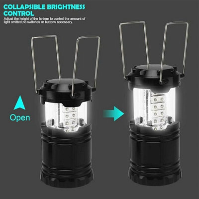 B&Q Set Of 2 Portable Camping Lanterns 30 Led Battery Operated Outdoor Tent Lights