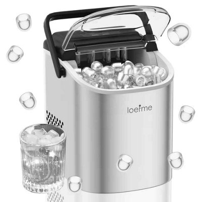 Portable Mini Fully Automatic Bullet Shaped Ice Maker 12Kg Per 24H Makes 9 Ice Cubes In 6 Minutes With Scoop Professional Ice Mach from B&Q