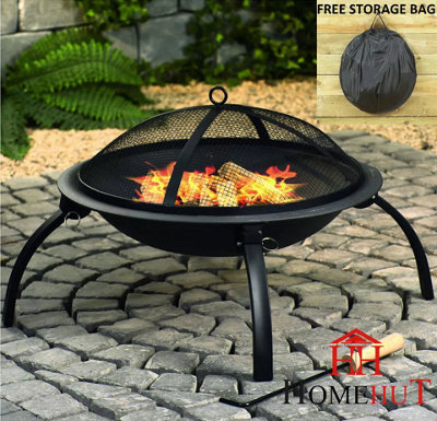  - Black S Fire Pit  Foldable For GardenBbqAnd Camping