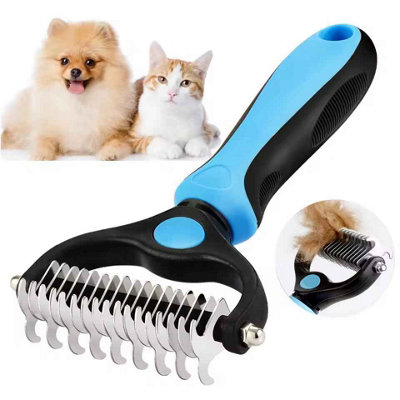 Pet Deshedding Brush Dog And Cat Hair Remover Grooming Comb For Shedding And Tangle Removal from B&Q