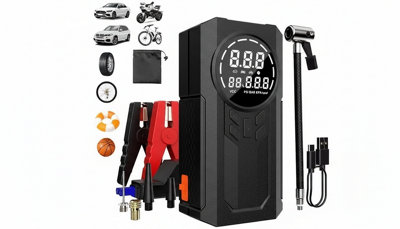 10000Mah Car Jump Starter 150Psi With Air Compressor Pack Booster 12V Power Bank from B&Q