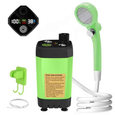 Camping Shower Pump Toilet Kit Rv Outdoor 6000Mah Shower Kit from B&Q