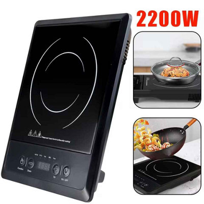 2200W Portable Electric Induction Hob  Compact Single Burner Tabletop Cooker from B&Q