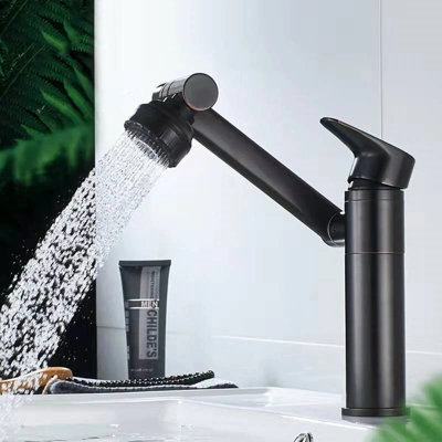 2 Mode Bathroom Sink Mixer Tap Multifunctional 1080 Rotatable Basin Faucet