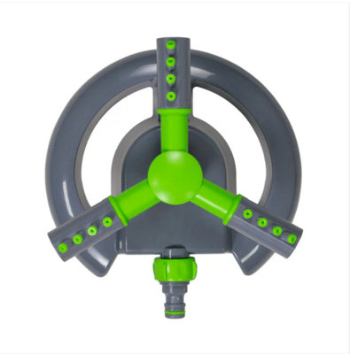 B&Q -  3 Arm Adjustable Rotating Lawn Sprinkler Green Grey
