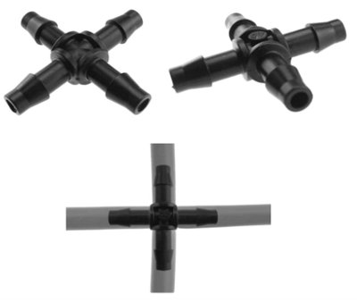 AP Supplies 30Pcs. Micro Cross Connector 4.5mm BarbMicro Irrigation Fitting Connector Adaptor For Micro Tubing In Irrigation System. from B&Q