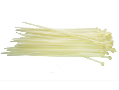 AP Supplies 100Pcs. Cable Ties 2.5mm X 200mm Neutral from B&Q