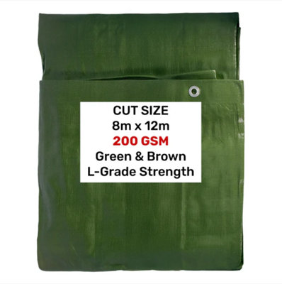 AP Supplies Green/brown L-Grade Tarpaulin 8M X 12M from B&Q