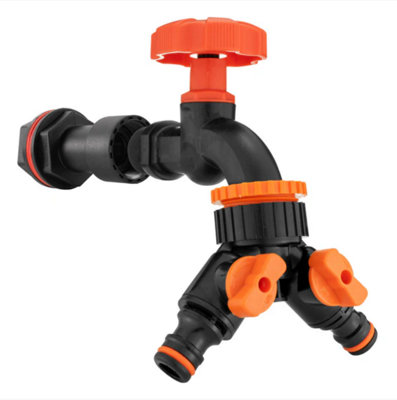 AP Supplies 3/4 Water Butt Extension Kit With Black Dial Tap + Two-Way Splitter from B&Q