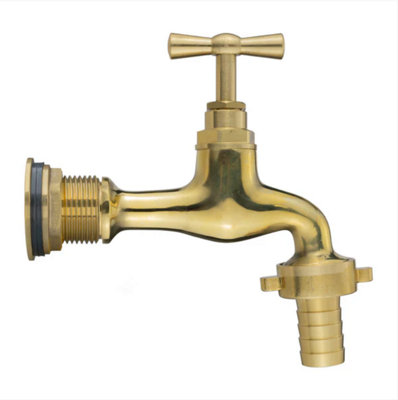 AP Supplies 3/4 Water Butt Brass Kit With 15mm Barbed Polished Brass Tap from B&Q