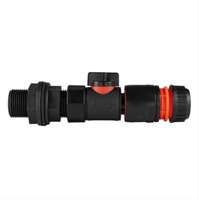 AP Supplies 3/4 Water Butt Connector Bsp With Bspf-Quick Connect Valve & Hose Connector Black from B&Q