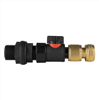 AP Supplies 3/4 Water Butt Connector Bsp With Bspf-Quick Connect Valve & Hose Connector Brass from B&Q