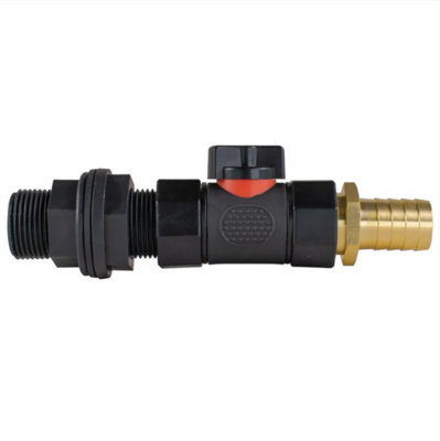 AP Supplies 3/4 Water Butt Connector Bsp With In-Line Bspf Valve And 19mm Brass Barb from B&Q