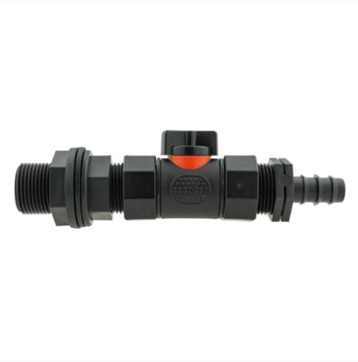 AP Supplies 3/4 Water Butt Connector Bsp With In-Line Bspf Valve And 16mm Barbed Straight from B&Q