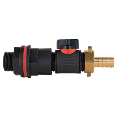 AP Supplies 3/4 Water Butt Kit With In-Line Valve + 13mm Brass Barb from B&Q