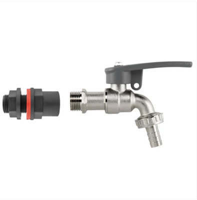 AP Supplies 1/2" Water Butt Kit With Lever Tap Hose Barb And Side Lock from B&Q