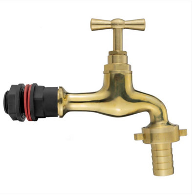 B&Q -  1/2" Water Butts Kit With Polish Brass Tap 19mm Outlet