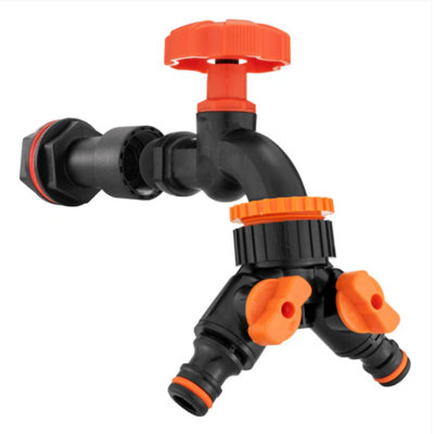 AP Supplies 1/2" Water Butt Extension Kit With Black Dial Tap + Two-Way Splitter from B&Q