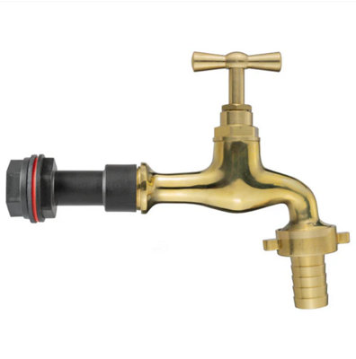AP Supplies 1/2" Water Butt Extension Kit With 13mm Barbed Polished Brass Tap from B&Q