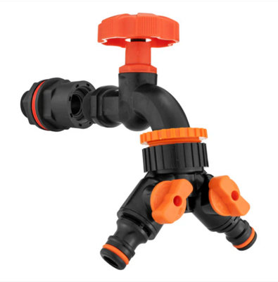 AP Supplies 1/2" Water Butt Kit With Black Dial Tap + Two-Way Splitter from B&Q