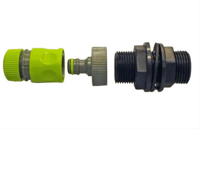 AP Supplies 3/4" Water Butt Kit Bspm With Quick Adaptor And Hose Connector (Lime) from B&Q