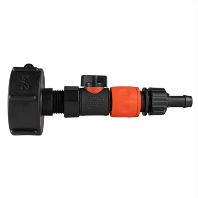 AP Supplies Ibc 2" S60X6 Cap With Bspf ThreadQuick Connect Male Valve And Hose Connector 16mm Barb from B&Q