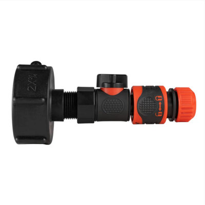 AP Supplies Ibc 2" S60X6 Cap With Bspf Thread-Quick Connect Male Valve And Hose Connector Lock from B&Q