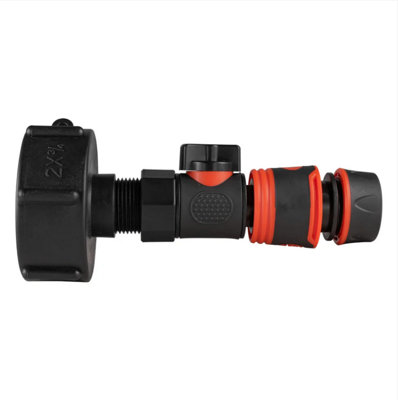 AP Supplies Ibc 2" S60X6 Cap With Bspf ThreadQuick Connect Male Valve And Hose Connector Black Soft from B&Q