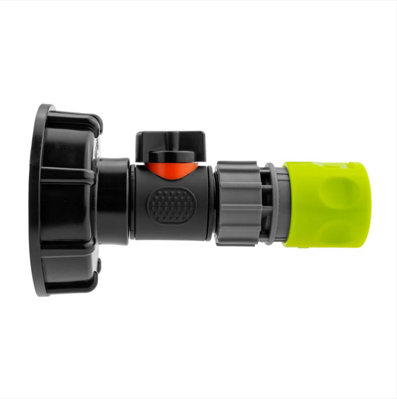 AP Supplies Ibc 2" S60X6 Cap With InLine Bspm Valve And 3/4" Bspf Female Hose Connector Lime from B&Q
