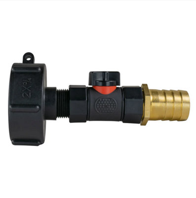 AP Supplies Ibc 2" S60X6 Cap With InLine Bspf Valve And 25mm Brass Barb from B&Q
