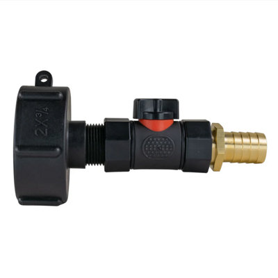AP Supplies Ibc 2" S60X6 Cap With InLine Bspf Valve And 19mm Brass Barb from B&Q