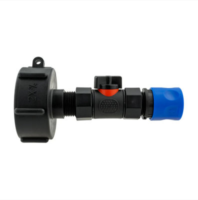 AP Supplies Ibc 2" S60X6 Cap With InLine Bspf Valve And 3/4" Bspm Female Hose Connector Blue from B&Q