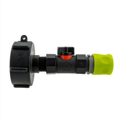 AP Supplies Ibc 2" S60X6 Cap With InLine Bspf Valve And 3/4" Bspm Female Hose Connector Lime from B&Q