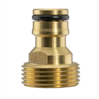 AP Supplies Tap Connector SnapOn Male3/4" Bspm Brass from B&Q