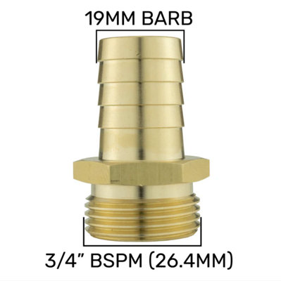 AP Supplies Brass Straight Joiner 19mm3/4" Bspm from B&Q