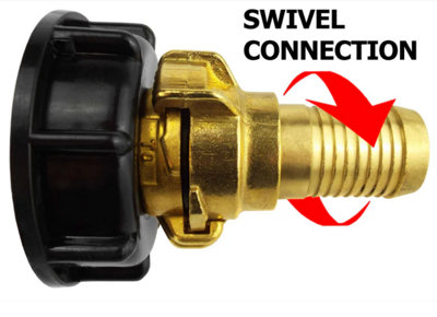 AP Supplies Ibc 2" S60X6 Cap With Geka Type Fittings 13mm Barb Swivel from B&Q