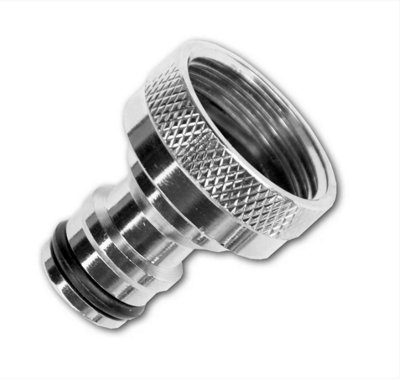 AP Supplies Tap Connector Snap-On Male1" Bspf Brass Nickle Plated from B&Q