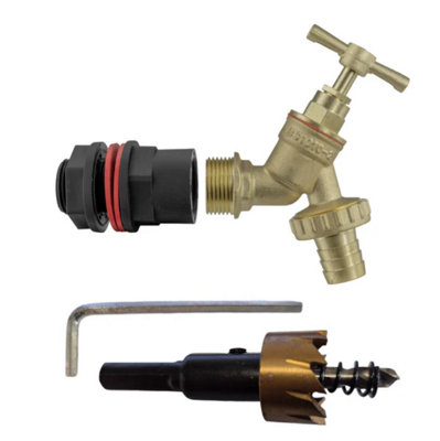 AP Supplies Water Butts Kit 1/2 With Brass Tap And Drill Bit from B&Q