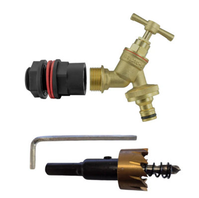 AP Supplies Water Butts Kit 1/2 With Brass Tap & Snap On And Drill Bit from B&Q