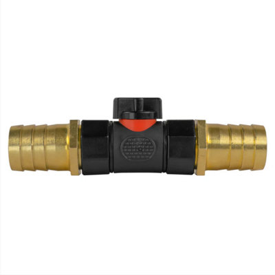 AP Supplies InLine Bspf Valve With 2 X 25mm Brass Barb Connectors from B&Q