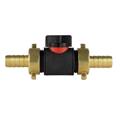 AP Supplies InLine Bspm Valve With 2 X 13mm Brass Barb Connectors from B&Q
