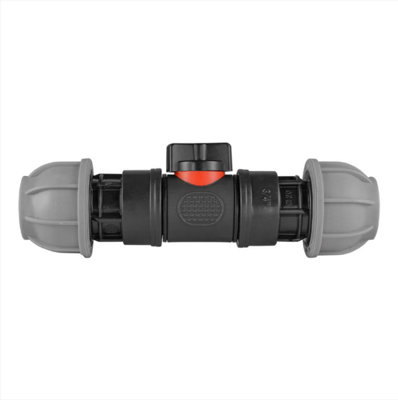 AP Supplies InLine Bspm Valve With 2 X 20mm Mdpe Straight Connectors from B&Q