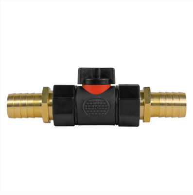 AP Supplies InLine Bspf Valve With 2 X 19mm Brass Barb Connectors from B&Q