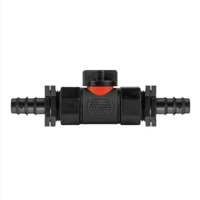 AP Supplies InLine Bspf Valve With 2 X 16mm Barbed Straight Connectors from B&Q
