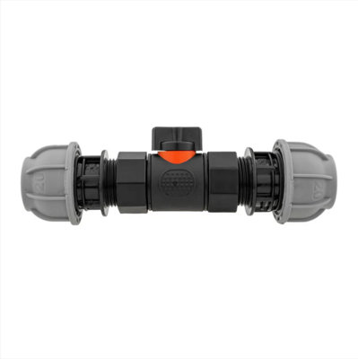 AP Supplies InLine Bspf Valve With 2 X 20mm Mdpe Straight Connectors from B&Q