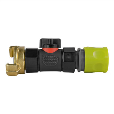 AP Supplies InLine Bspf Valve With Geka Type Connector And Hose Connector Lime from B&Q
