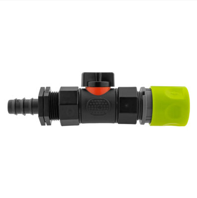AP Supplies InLine Bspf Valve With 16mm Barbed Straight And Hose Connector Lime from B&Q